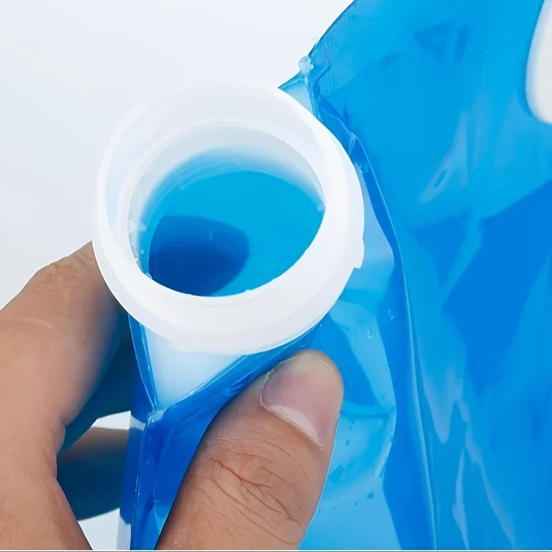 1 Stück Tragbare Auslaufsichere Wasserbeutel mit großem Fassungsvermögen – Klappbarer Outdoor-Wasserbeutel mit Wasserhahn und Kunststoff-Eimer für Bergsteigen und Camping