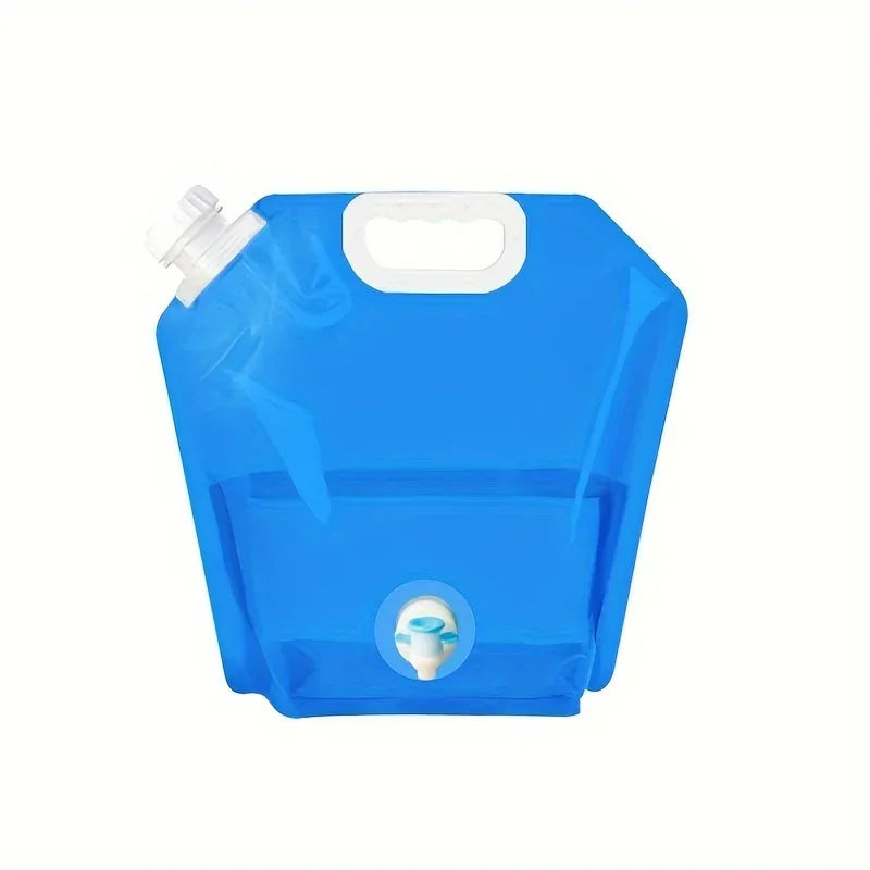 1 Stück Tragbare Auslaufsichere Wasserbeutel mit großem Fassungsvermögen – Klappbarer Outdoor-Wasserbeutel mit Wasserhahn und Kunststoff-Eimer für Bergsteigen und Camping
