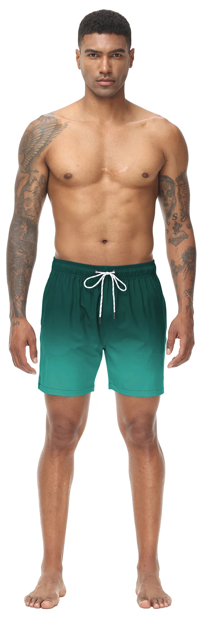 🩳 Herren Bade-Shorts mit Farbverlauf – Schnell trocknend, mit Reißverschlusstaschen & Netzfutter