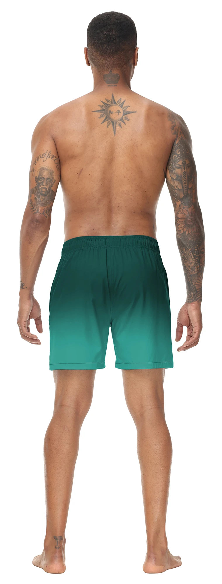 🩳 Herren Bade-Shorts mit Farbverlauf – Schnell trocknend, mit Reißverschlusstaschen & Netzfutter
