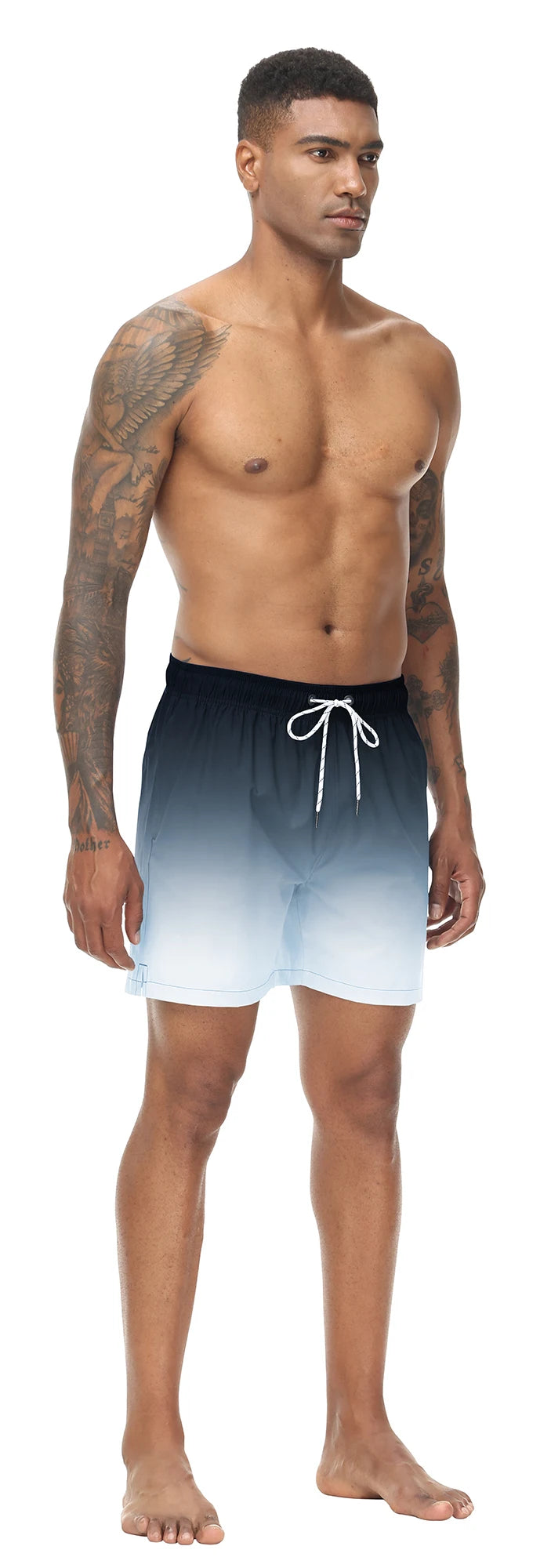🩳 Herren Bade-Shorts mit Farbverlauf – Schnell trocknend, mit Reißverschlusstaschen & Netzfutter