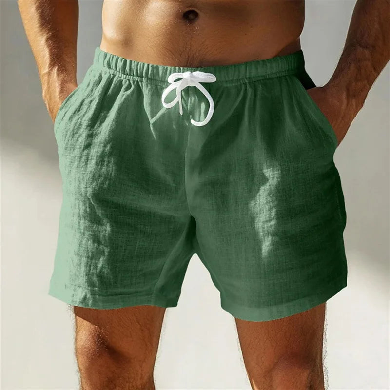 🏖️ Herren Leinen-Shorts – Freizeitshorts mit Kordelzug | Sommermode 2025 | Ideal für Urlaub, Strand & Alltag
