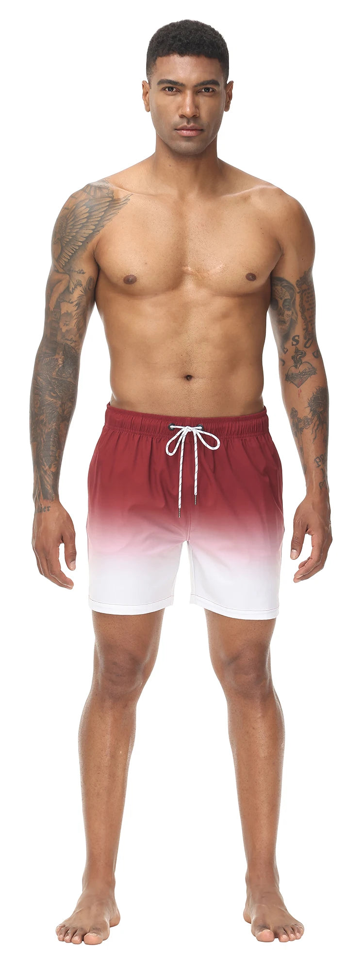 🩳 Herren Bade-Shorts mit Farbverlauf – Schnell trocknend, mit Reißverschlusstaschen & Netzfutter