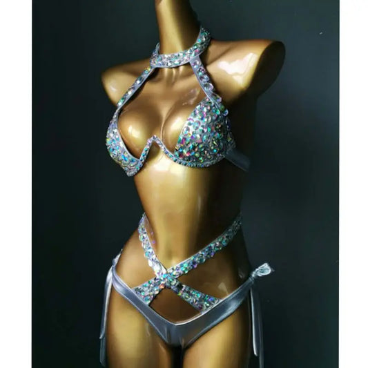 2021 Venus Vacation Diamant Bikini Set – Sexy Frauen Badeanzug mit Strasssteinen, Kristall Bikini, Bling Swimsuit