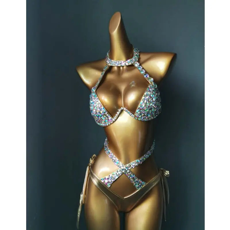 2021 Venus Vacation Diamant Bikini Set – Sexy Frauen Badeanzug mit Strasssteinen, Kristall Bikini, Bling Swimsuit