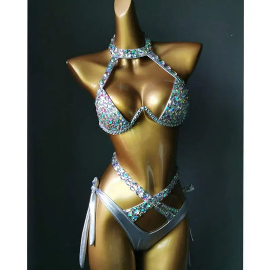 2021 Venus Vacation Diamant Bikini Set – Sexy Frauen Badeanzug mit Strasssteinen, Kristall Bikini, Bling Swimsuit