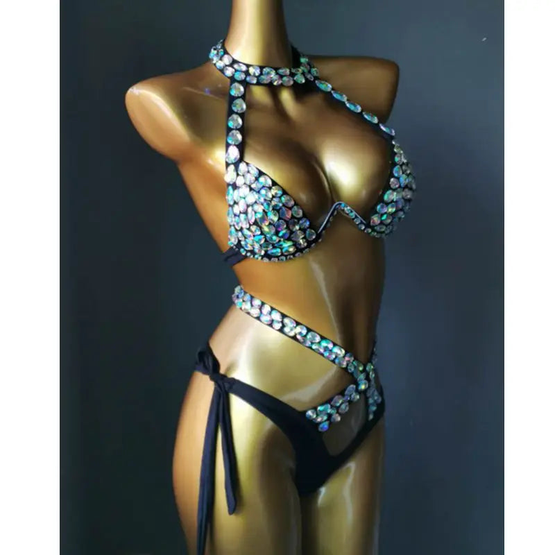 2021 Venus Vacation Diamant Bikini Set – Sexy Frauen Badeanzug mit Strasssteinen, Kristall Bikini, Bling Swimsuit