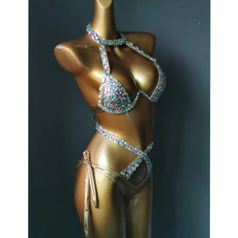 2021 Venus Vacation Diamant Bikini Set – Sexy Frauen Badeanzug mit Strasssteinen, Kristall Bikini, Bling Swimsuit