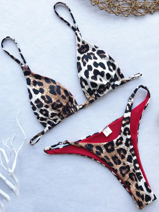 2025 Sexy Leopard Brazilian Bikini – Zweiteiliges Mini-Micro Bikini Set für Damen