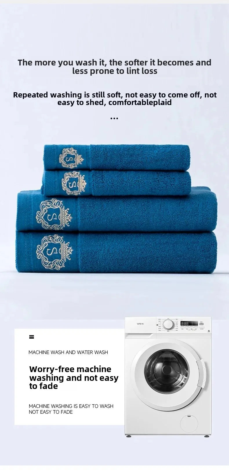 2024 Neues, Beliebtes Hotel-Badetuch-Set aus 100% Baumwolle – Hautfreundlich, Klassifizierung B, Weiche Woll-Badetücher
