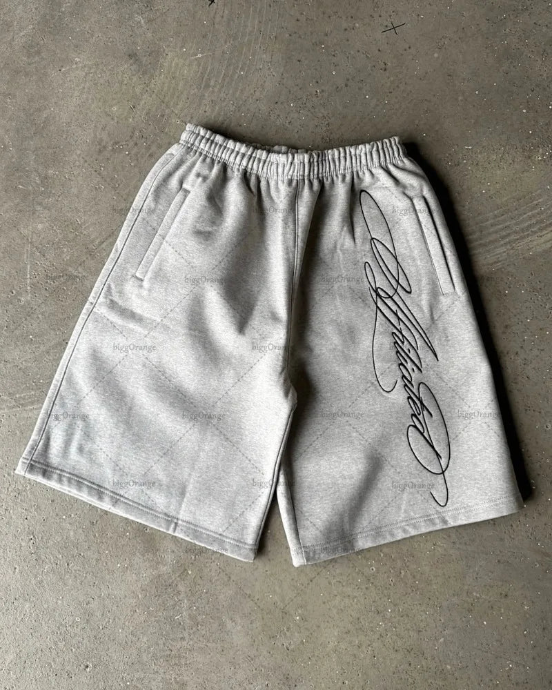2025 Neueste Sommer Shorts für Herren – Amerikanischer Retro-Stil mit Stickerei, Hoher Taillenschnitt, Y2K Oversized Trend, Streetwear für Damen und Herren